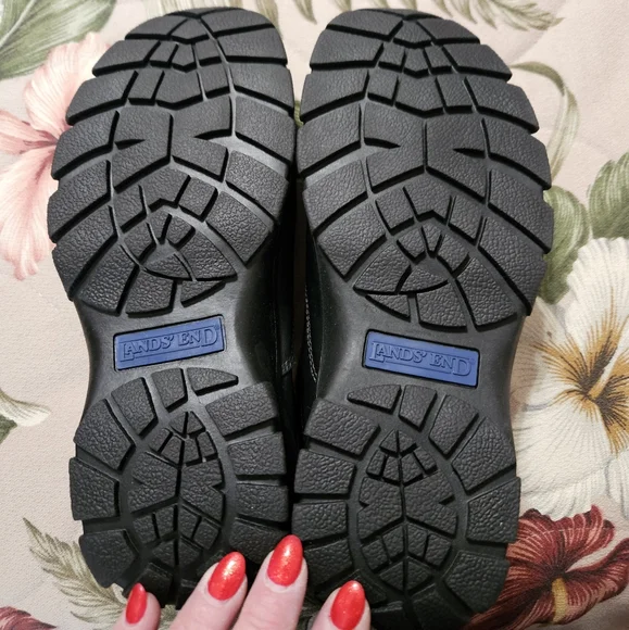 #550- Lands' End Women's Casual Leather Brown or Black Slip-On Shoes - Picture 10 of 11